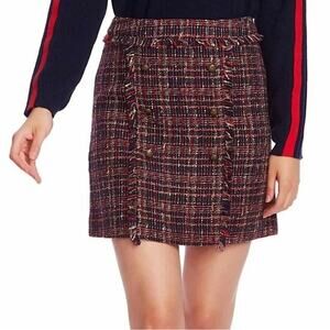 Court & Rowe Belle Noel Plaid Tweed Mini Skirt Womens LG Preppy Academia School